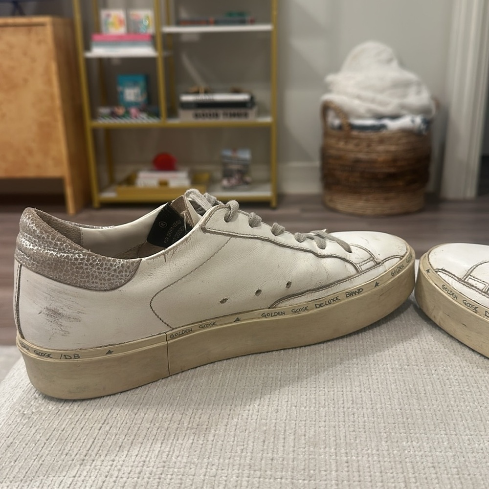 Silver and white Golden Goose Hi Stars. Size 39. Authentic. - Picture 3 of 8